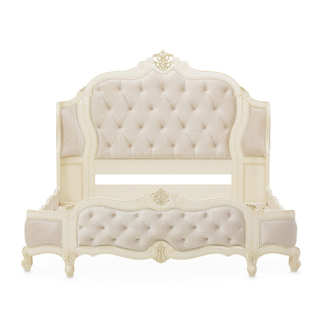 Aico Furniture - Lavelle Eastern King Wing Mansion Bed In Classic Pearl - 54000Cekwm-1130