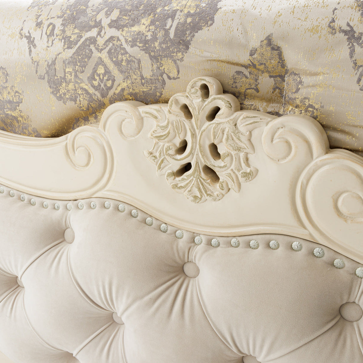 Aico Furniture - Lavelle Eastern King Wing Mansion Bed In Classic Pearl - 54000Cekwm-1130