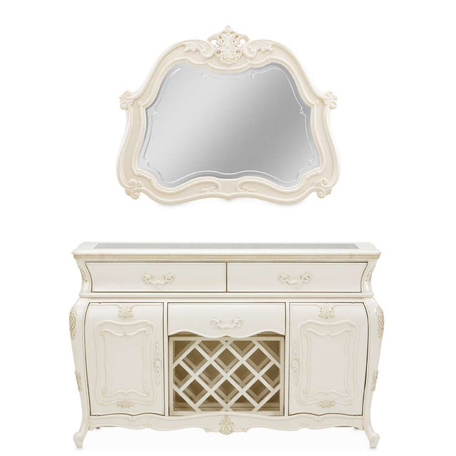 Aico Furniture - Lavelle Sideboard With Mirror In Classic Pearl - 54007-67-113