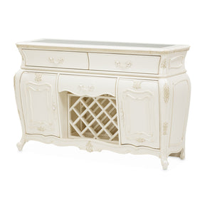 Lavelle Sideboard with Wine Rack & Mirror Top – Classic Pearl by Michael Amini (54007-113)