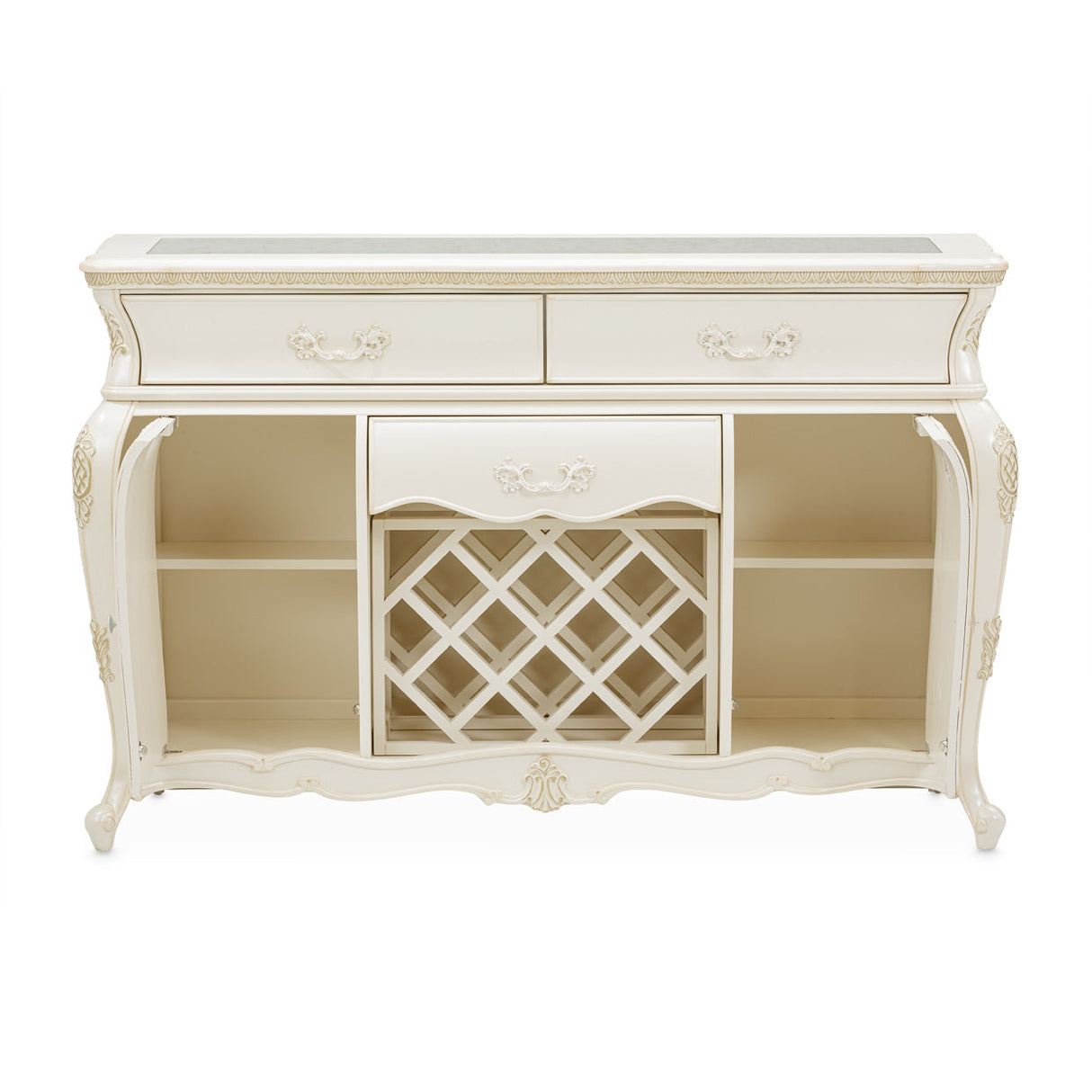 Aico Furniture - Lavelle Sideboard With Mirror In Classic Pearl - 54007-67-113