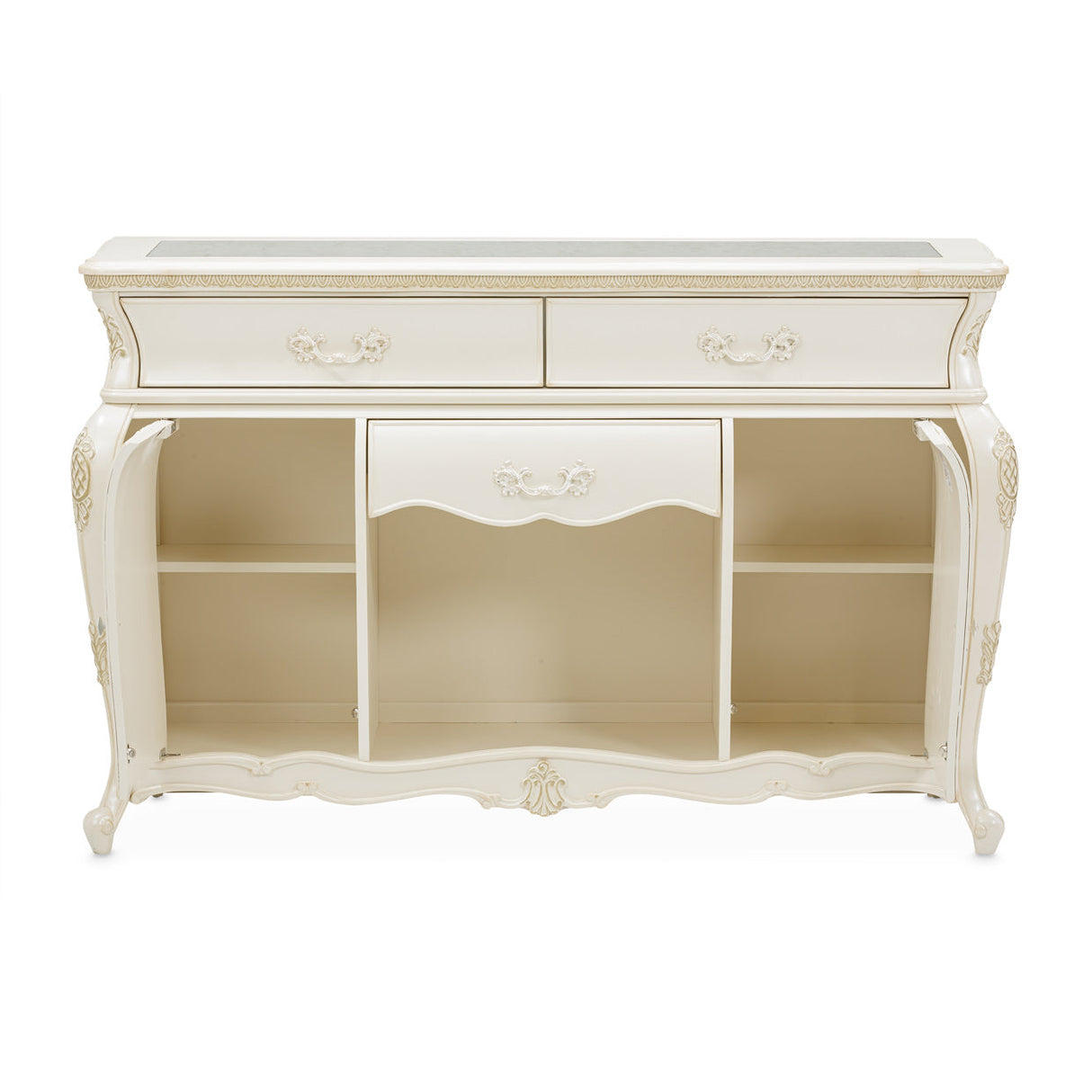 Aico Furniture - Lavelle Sideboard With Mirror In Classic Pearl - 54007-67-113