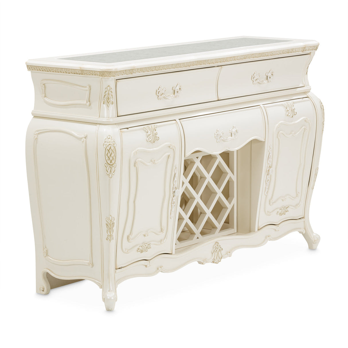 Aico Furniture - Lavelle Sideboard With Mirror In Classic Pearl - 54007-67-113