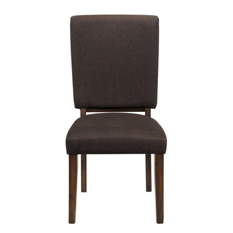 Sedley 5-Piece Dining Set by Homelegance | Walnut Finish & Chocolate Fabric Upholstery