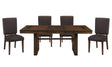 Sedley 5-Piece Dining Set by Homelegance | Walnut Finish & Chocolate Fabric Upholstery