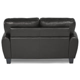 Modern Living Room Furniture 1pc Loveseat Black Faux Leather Covering Retro Styling Furniture Home Elegance USA