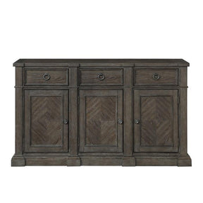 Sarasota Server With 3 Drawers And 3 Doors In Driftwood Brown 5441-40N | Homelegance - sold by Home Elegance USA