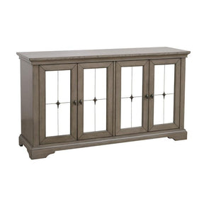 Homelegance Vermillion Dining Sideboard | Antiqued Mirror Doors | Gray Cashmere Wood Finish