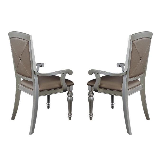 Homelegance - Orsina Silver 8 Piece Extendable Dining Room Set - 5477N-96-8