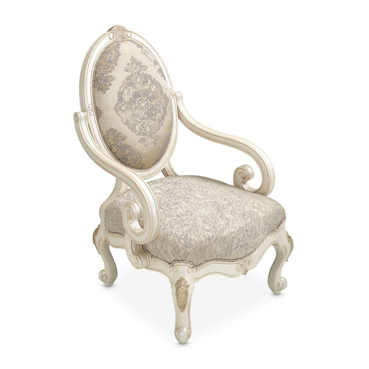 Aico Furniture - Lavelle Oval Back Wood Chair Mystic In Classic Pearl - 54834-Mystc-113