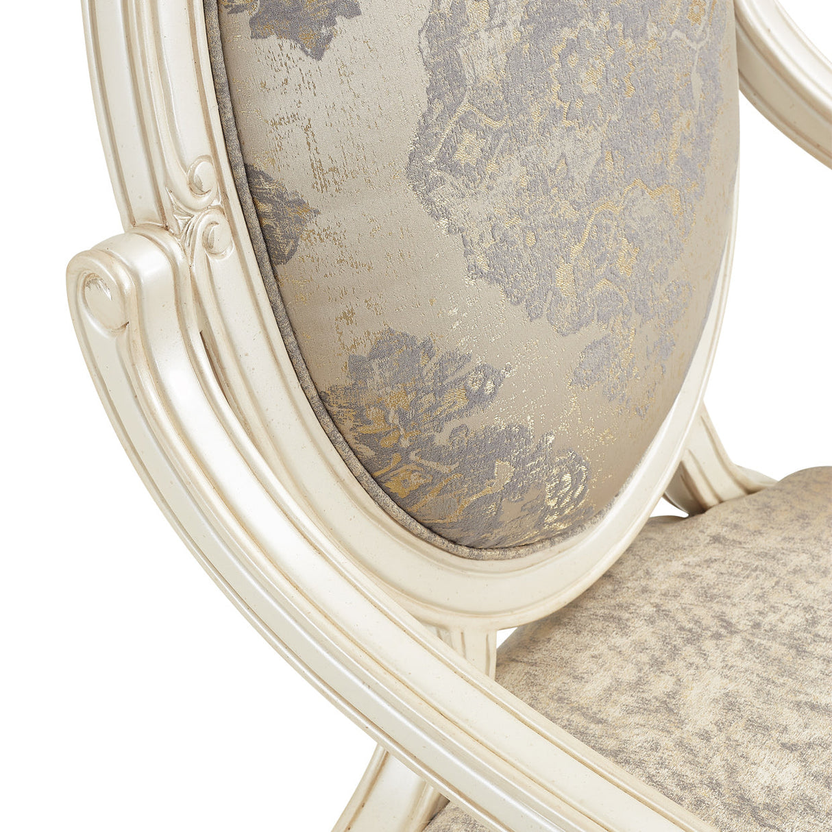 Aico Furniture - Lavelle Oval Back Wood Chair Mystic In Classic Pearl - 54834-Mystc-113