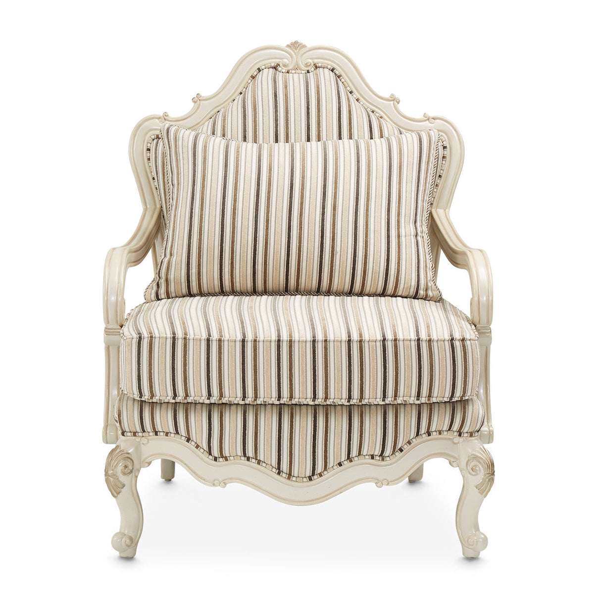 Michael Amini Lavelle Classic Pearl Bergere Wood Chair - Home Elegance USA