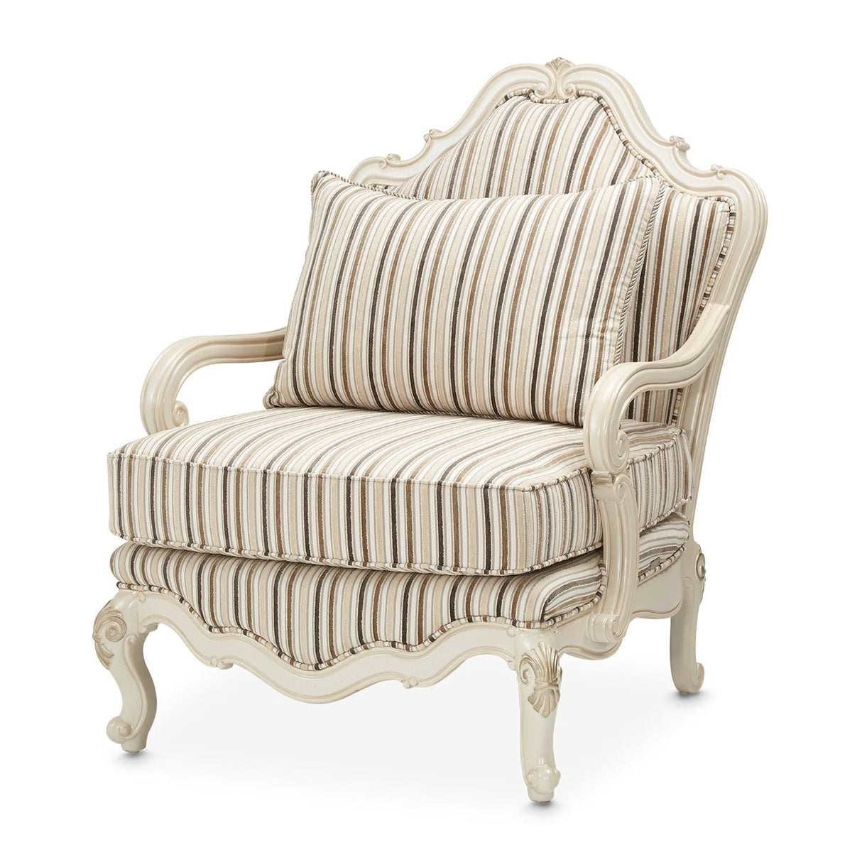 Michael Amini Lavelle Classic Pearl Bergere Wood Chair - Home Elegance USA