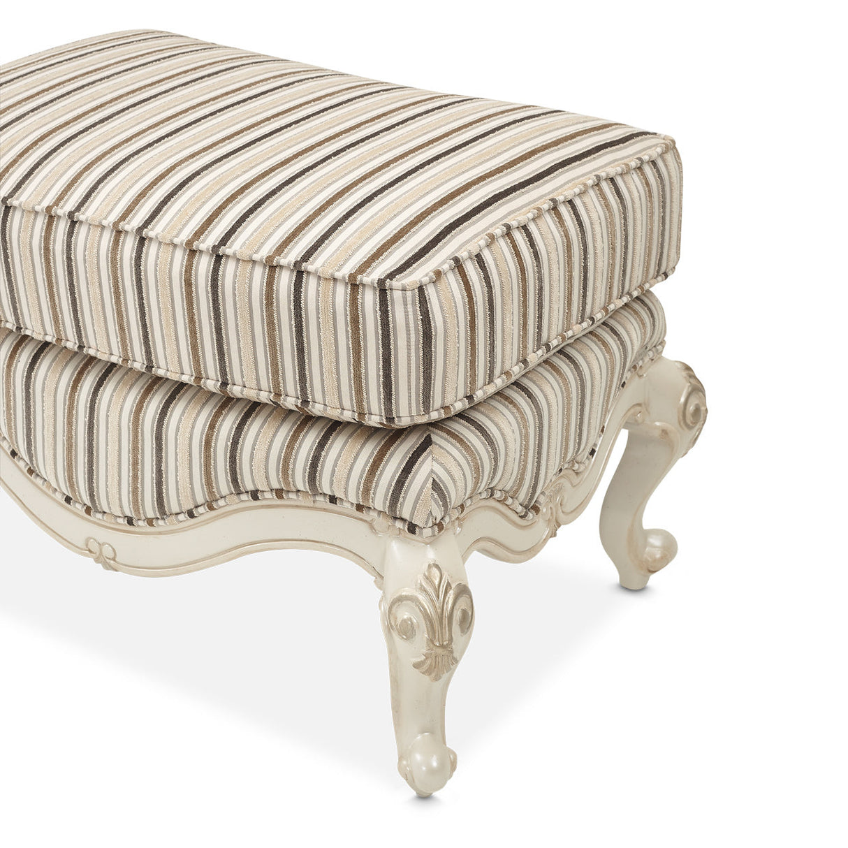 Aico Furniture - Lavelle Chair Ottoman In Classic Pearl - 54875-Birch-113