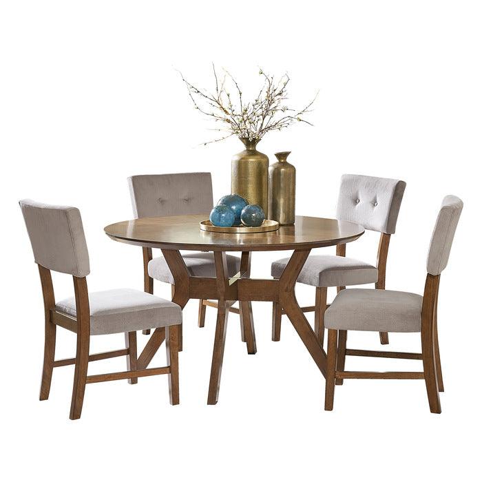 Homelegance - Edam Brown 6 Piece Round Dining Room Set - 5492-52-6