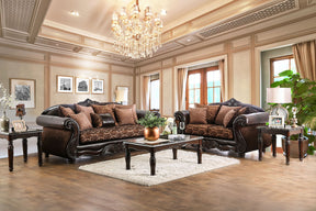 Elpis - Sofa & Loveseat - Brown / Espresso