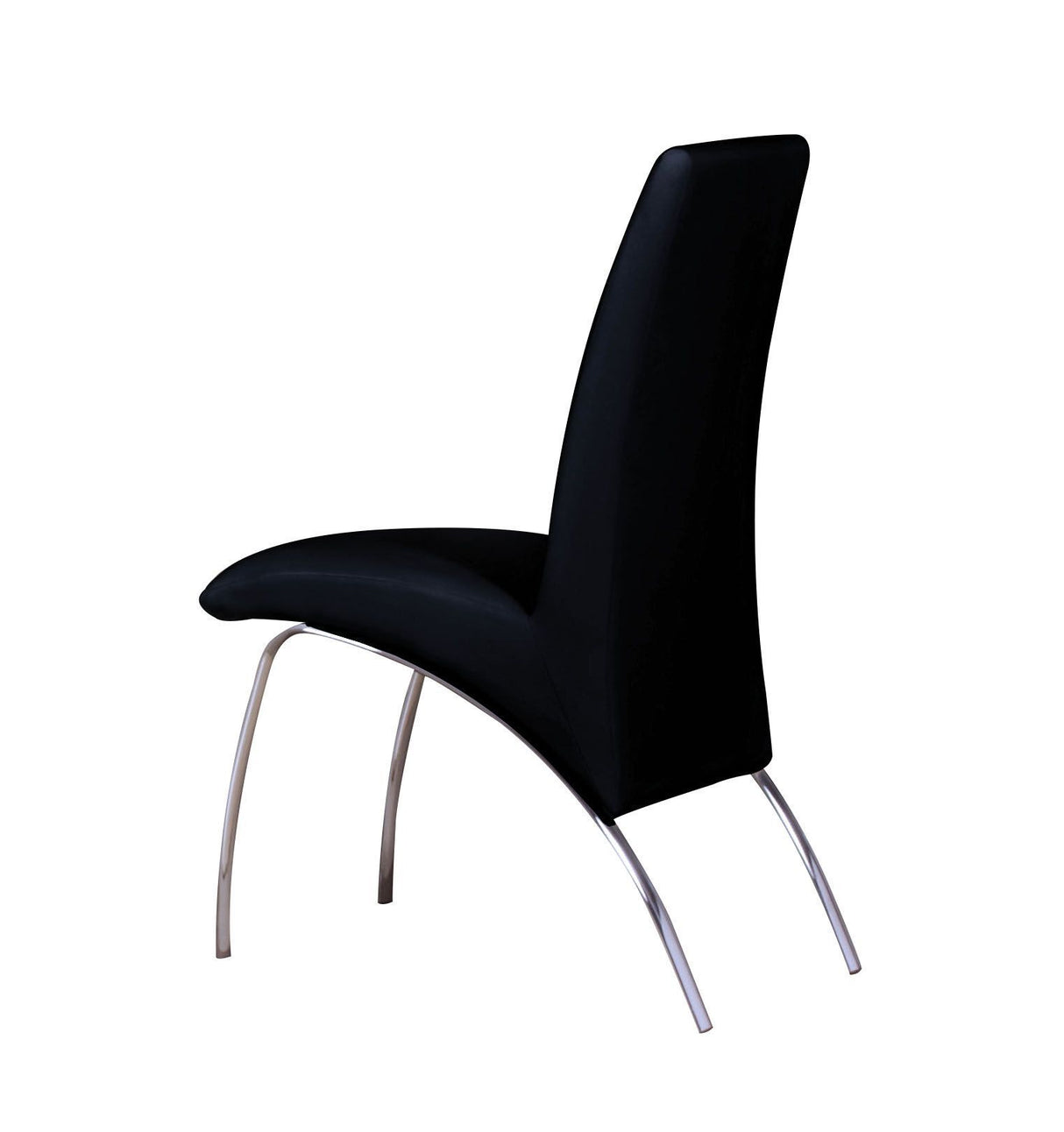 ACME Pervis Side Chair (Set-2) in Black PU & Chrome 71112 - Home Elegance USA