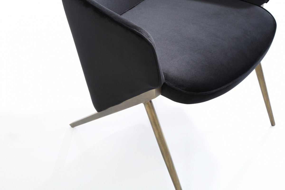 Modrest Coreen Black Velvet Accent Chair - Home Elegance USA