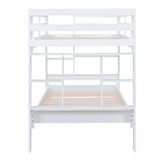 Twin over Twin Bunk Bed with Shelves and Built-in Ladder,  White (Expected Arrival Time:8.10) - Home Elegance USA