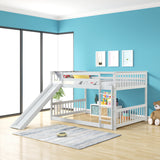 Full over Full bunkbed with Slied for white color - Home Elegance USA