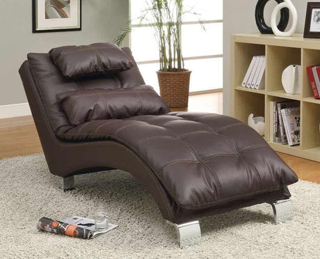 Coaster Furniture - 550076 Dark Brown Chaise - 550076