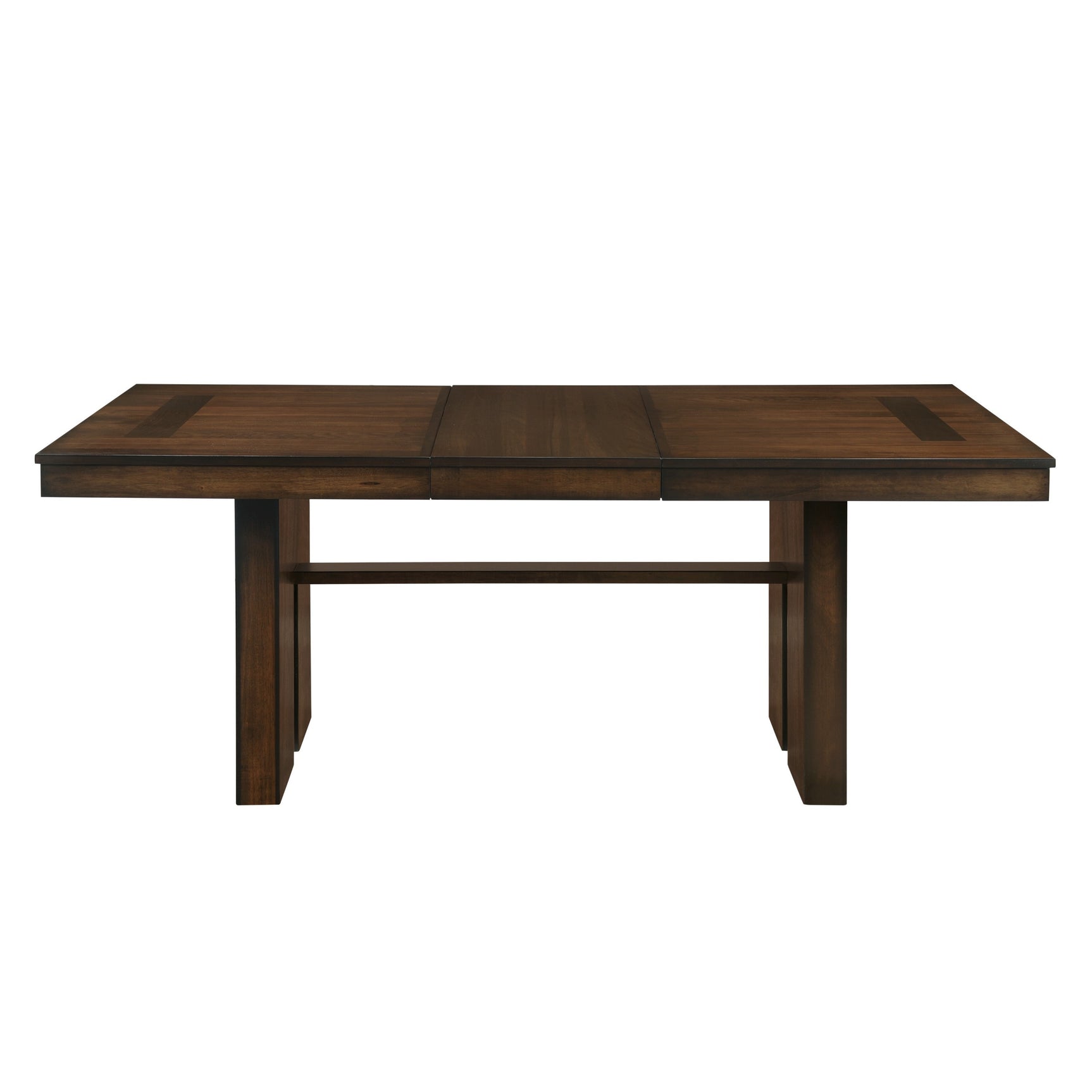 Contemporary Design Walnut Finish 1pc Dining Table With Self-Storing Leaf Wooden Furniture - Home Elegance USA