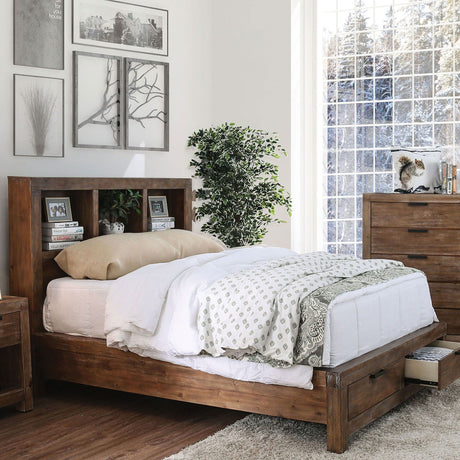 Mcallen - Queen Bed - Weathered Light Oak - Home Elegance USA