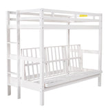 Twin over Full Bunk Bed,Down Bed can be Converted into Daybed,White(Box 2 of SM001309AAK, not sold separately) - Home Elegance USA