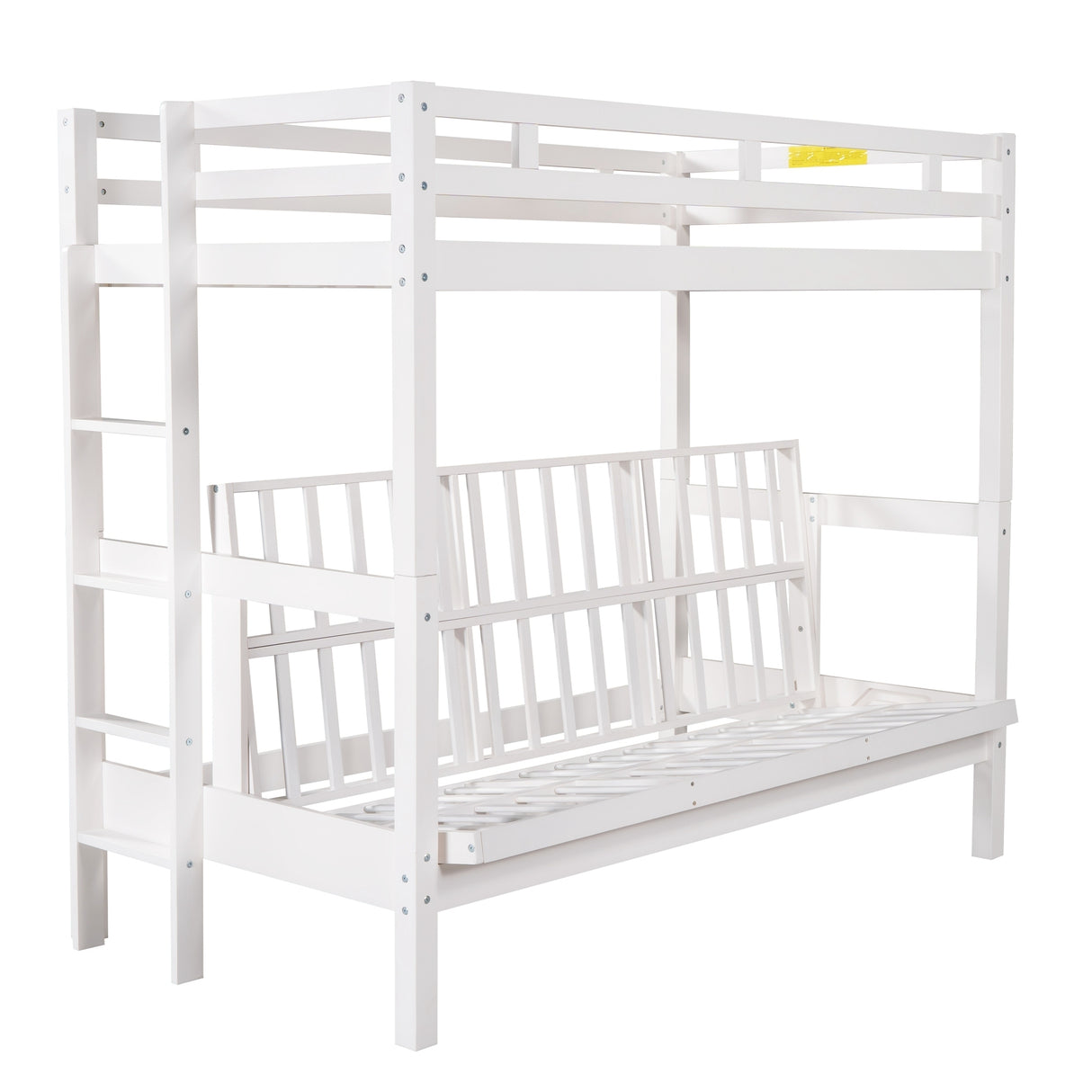 Twin over Full Bunk Bed,Down Bed can be Converted into Daybed,White - Home Elegance USA