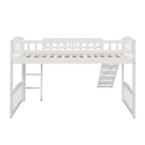 Twin size Loft Bed with Slide and Ladder, White(OLD SKU: LP000504AAK) - Home Elegance USA