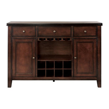 Mantello Dining Sideboard with Wine Rack & Stemware Storage | Cherry Finish Mango Veneer | Homelegance
