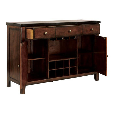 Mantello Dining Sideboard with Wine Rack & Stemware Storage | Cherry Finish Mango Veneer | Homelegance