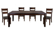 Mantello 5-Piece Dining Set by Homelegance | Cherry Finish & Faux Leather Upholstery