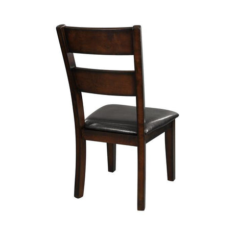 Mantello 6-Piece Dining Set by Homelegance | Cherry Finish & Faux Leather Upholstery | Seats 4 + Bench