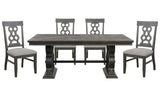 Homelegance - Arasina Dark Pewter 5 Piece Extendable Rectangular Dining Table Set - 5559N-96-5