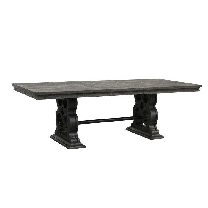 Arasina Dark Pewter Extendable Rectangular Dining Table 5559N - 96 | Homelegance | Home Elegance USA