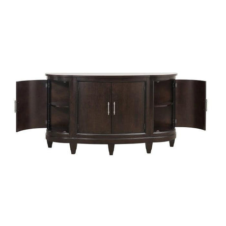 Oratorio Dining Sideboard | Dark Cherry Finish | Chrome Bar Pulls | Homelegance