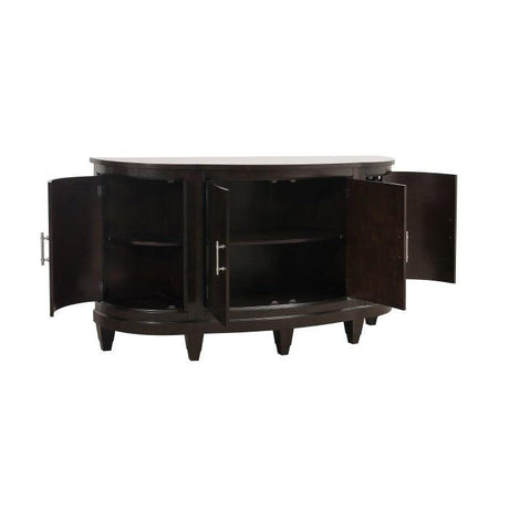 Oratorio Dining Sideboard | Dark Cherry Finish | Chrome Bar Pulls | Homelegance