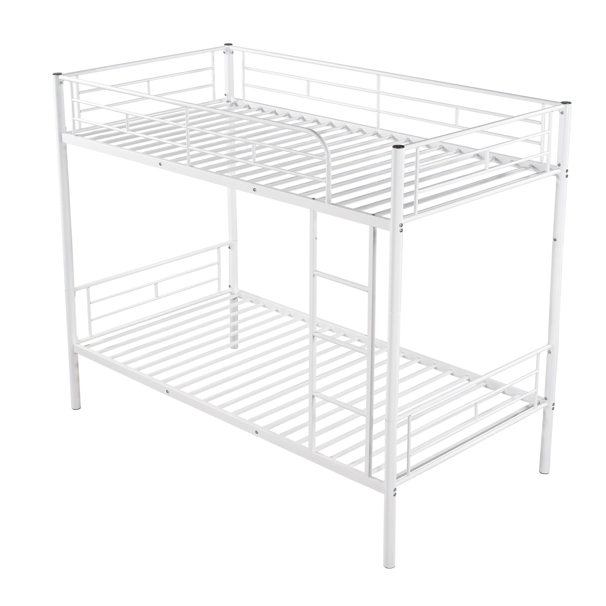 Twin Over Twin Metal Bunk Bed (White)( old sku: MF189201KAA ) - Home Elegance USA