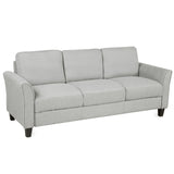 3 - Seat Sofa Living Room Linen Fabric Sofa (Light Gray) - WF191004AAN - image - 3