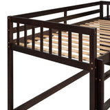 Twin over Twin Bunk Bed with 4 Drawers and 3 Shelves-Espresso（OLD SKU: LP000067AAP） - Home Elegance USA