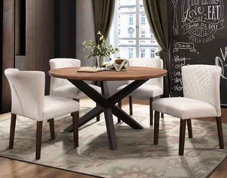 Homelegance - Nelina Brown 5 Piece Round Dining Room Set - 5597-53-5