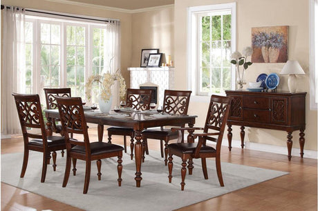 Homelegance - Creswell 7 Piece Dining Room Set In Dark Cherry - 5056-78-7Set