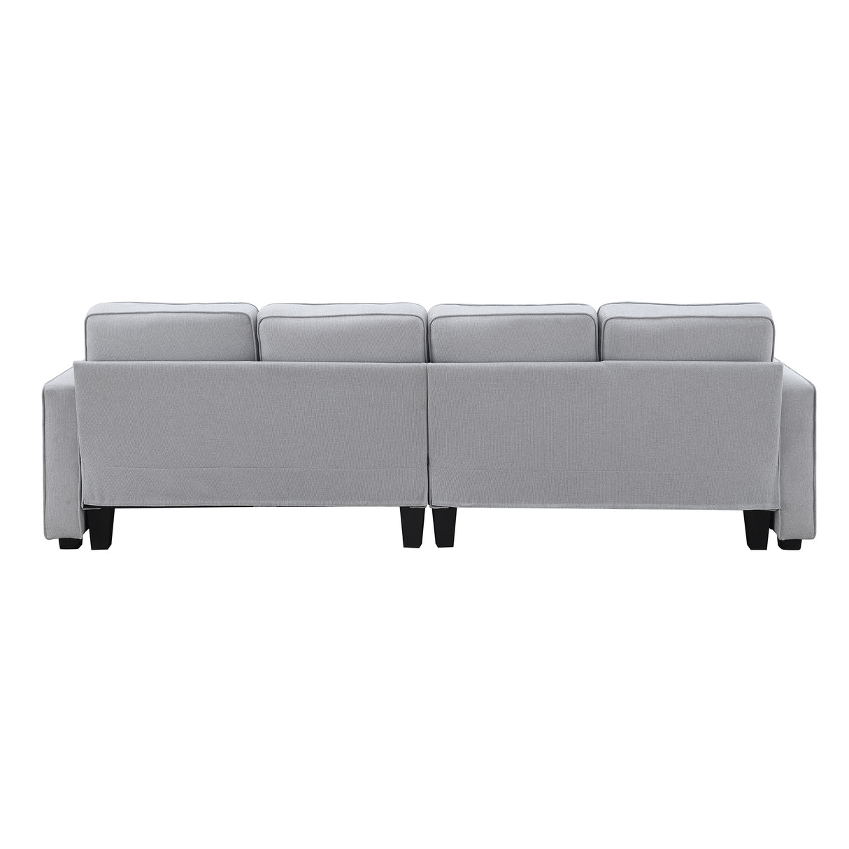 [VIDEO provided] [New] 104" 4-Seater Modern Linen Fabric Sofa with Armrest Pockets and 4 Pillows,Minimalist Style Couch for Living Room, Apartment, Office,3 Colors Home Elegance USA