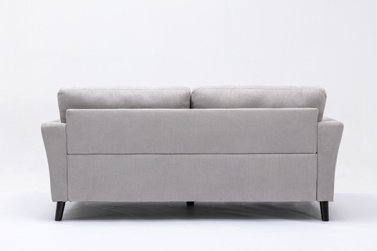 Damian Light Gray Velvet Fabric Sofa | Home Elegance USA