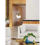 Zuo Waterloo Floor Lamp White & Brushed Brass