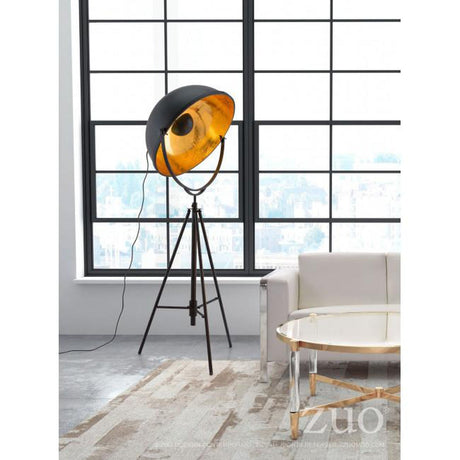 Zuo Vauxhall Floor Lamp Antique Black