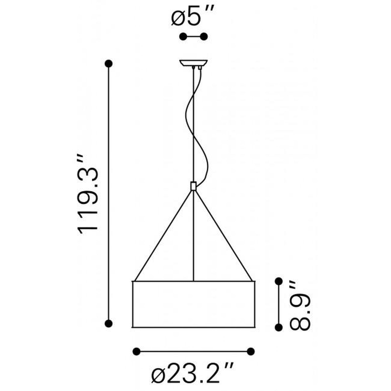 Zuo Jena Ceiling Lamp Chrome