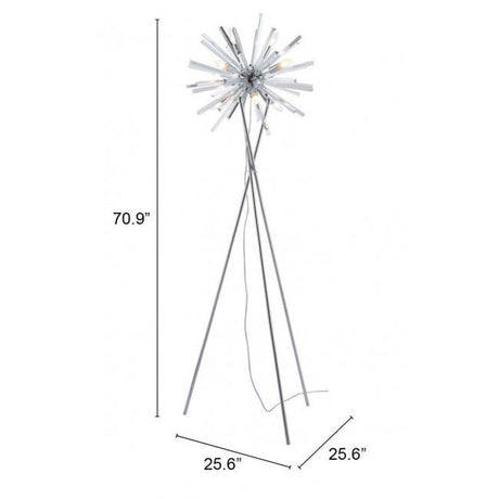 Zuo Savoy Floor Lamp Chrome