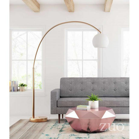 Zuo Griffith Floor Lamp Brushed Brass